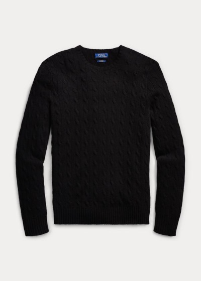 Sueter Polo Ralph Lauren Hombre Negros - Cable-Knit Cashmere - YMKIV4395